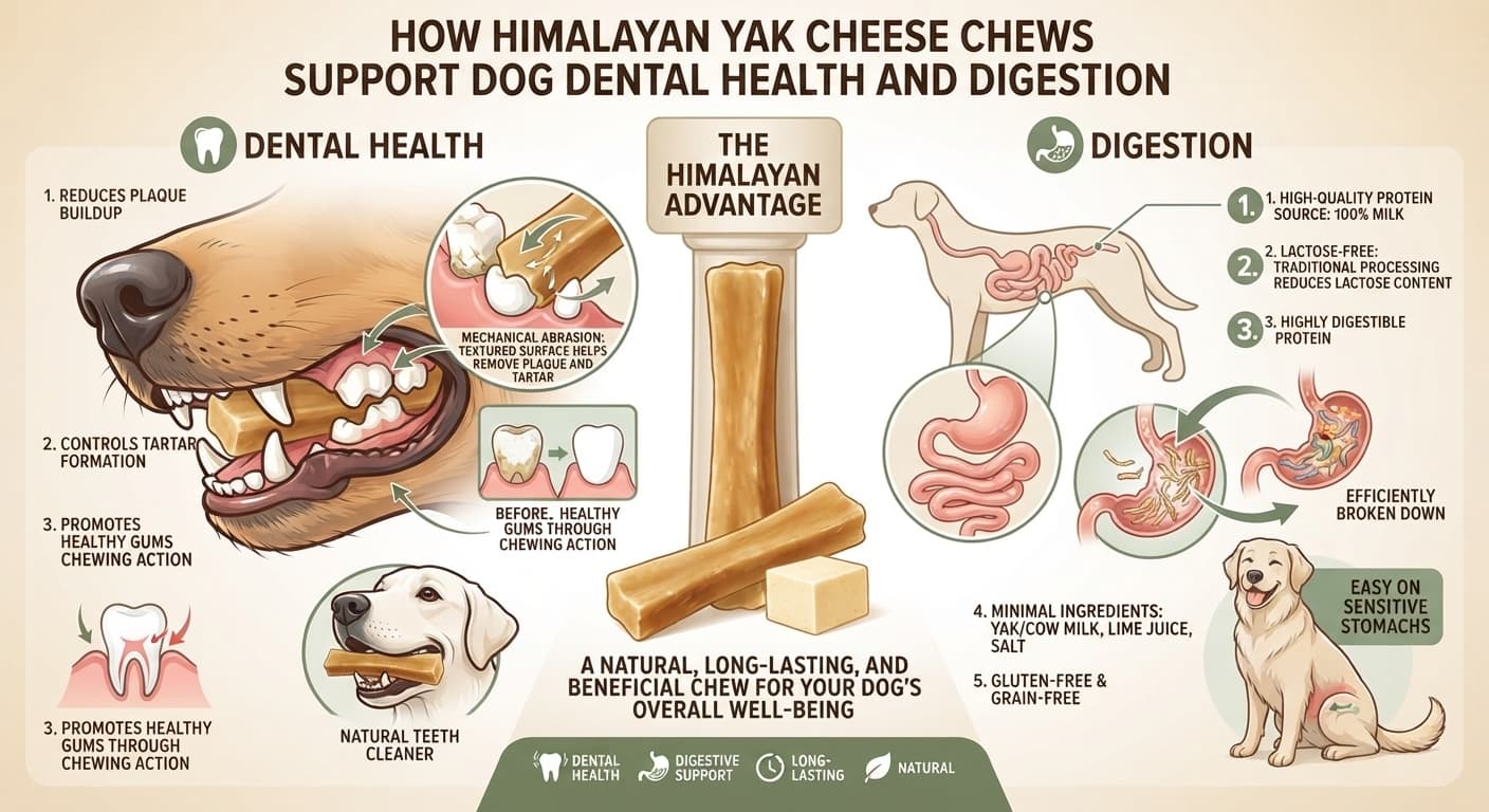 How Himalayan Yak Cheese Chews Support Dog Dental Health and Digestion - Petkaaya Himalayan Pet Journal